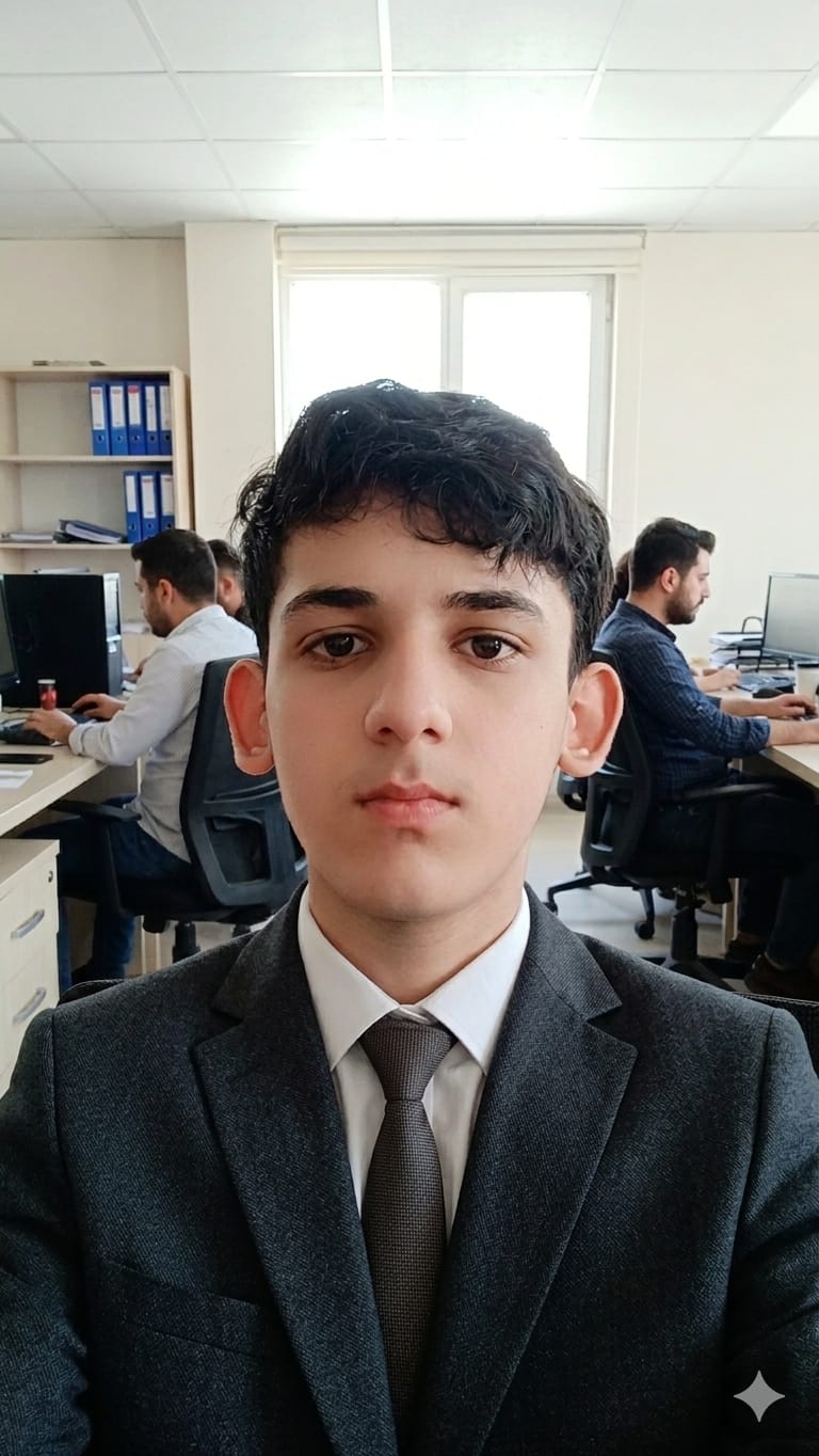 Shees in a suit at an office